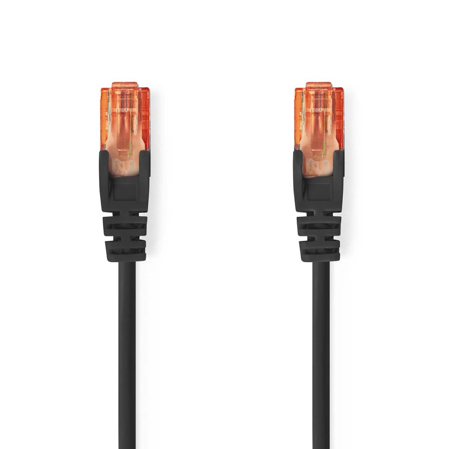 CAT6 U/UTP Netwerkkabel zwart met RJ45 pluggen | 20 meter Nedis ...