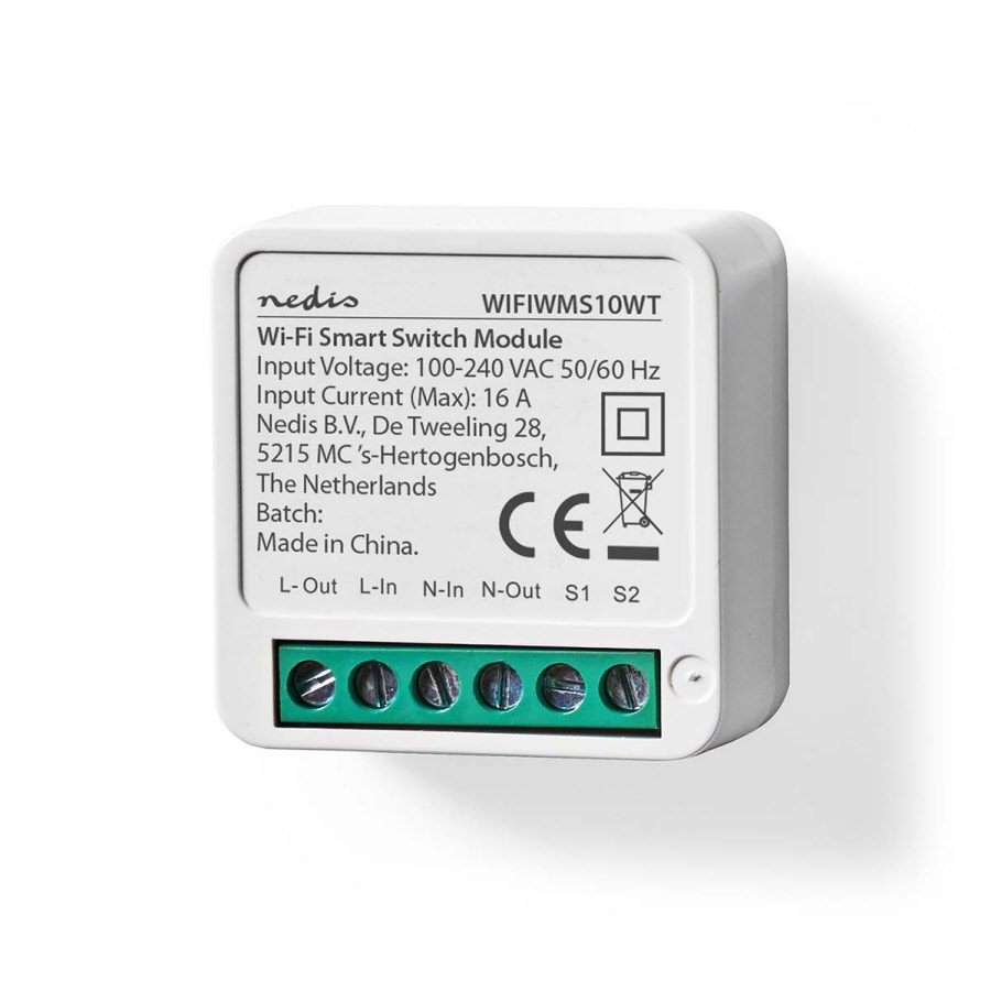 SmartLife Schakelaar Wi-Fi | 3680 W | Kroonsteen Nedis WIFIWMS10WT